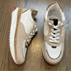 Madewell Kickoff Trainer Sneaker in Leather and Spot Dot Calf Hair Women’s 6
